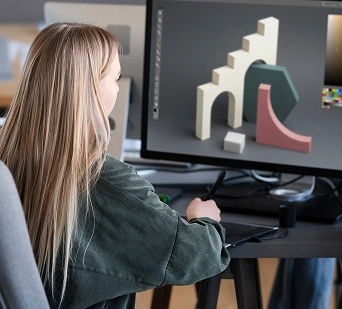 Professional designer working at studio